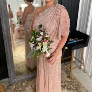 Adrianna Papell gorgeous blush pink sequin gown
